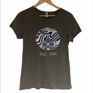 Bella Soul Sistah Gray Graphic Tee Shirt XL
